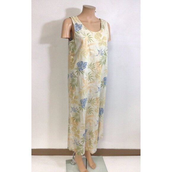 Jane Ashley Dresses & Skirts - Jane Ashley Floral Linen Maxi Dress Resortwear Womens Medium